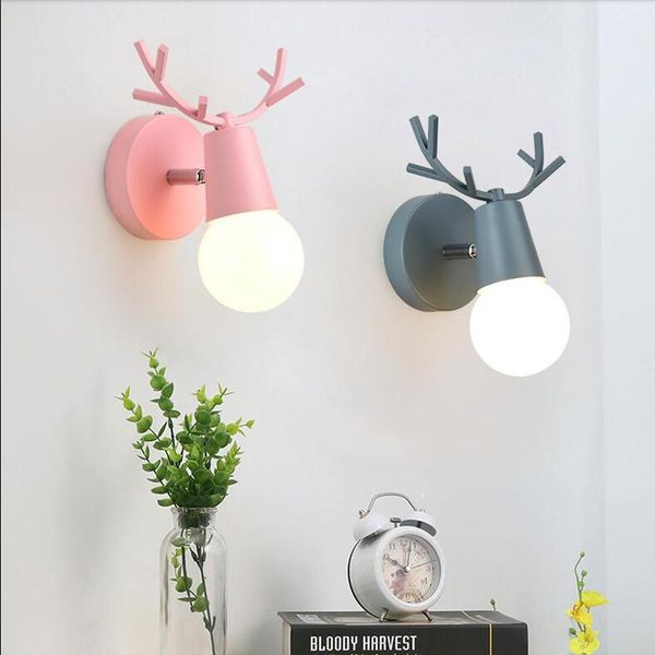 

wall lamp metal led light modern northern europe indoor lighting ac 220v bedside lamps industrial bedroom e27 bulb