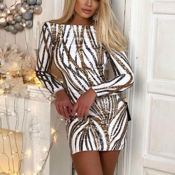 

2020 new fashion women sequined dress long sleeve striped mesh dress party clunwear fashion vestido for female plus size clothes, Black;gray