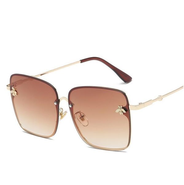 

hope square bee sunglasses women men retro brand designer metal frame oversized sun glasses female gran jllwvl lajiaoyard