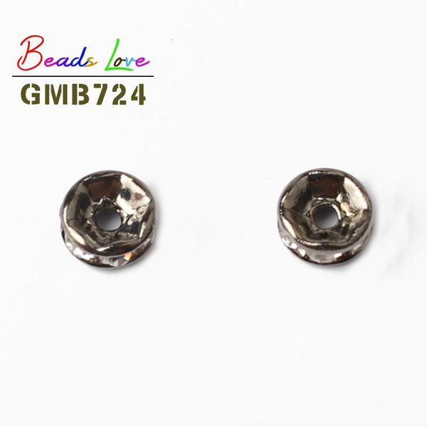 

оптовая 100шт 6мм металла посеребренной кристалл rhinestone rondelle spacer свободных шариков для изготовления ювелирных изделий diy браслет