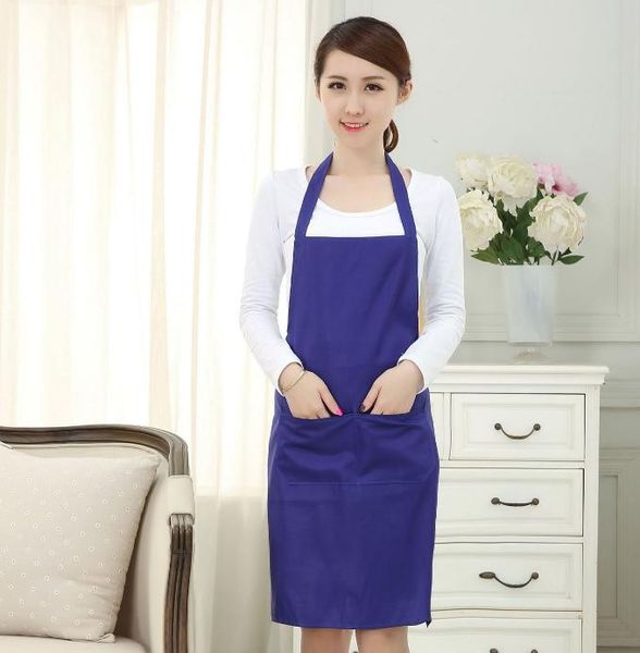 1 parça 2-Cep kadın önlük garson önlük barbekü restoran mutfak pişirme önlükleri çalışma elbise 60x70 cm