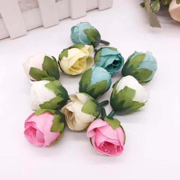 

20 шт. 2 см искусственная роза бутон маленький шелковый цветок чайной головки для свадьбы дома украшения вечеринки diy венок скрапбукинг рем