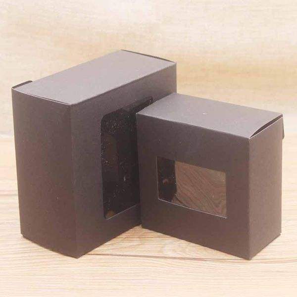 

20 шт. окна окна 3 цвет белый черный крафт высококачественный окно окно хранения pvc подарок 6 размер можно выбрать 300 г картона и окна пвх