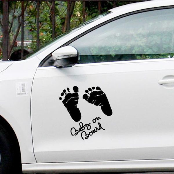 

footprint baby on board car stickers vinyl carved car stickers wholesale waterproof can be removed warming wall sticker h jlljeh