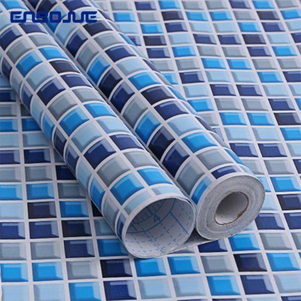 

wall stickers 0.45x3m bathroom mosaic self adhesive film pvc waterproof kitchen renovation oil-proof ceramic tiles muursticker