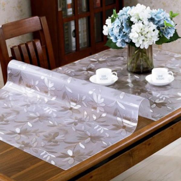 

table cloth tablecloth transparent pvc cover waterproof kitchen pattern oil glass soft 1.0mm