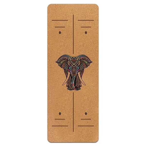 

72 * 24 inch natural rubber cork yoga mat environmental protection ink printing ladies pilates fitness exercise mat