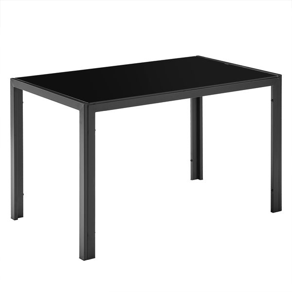 

simple assembled tempered glass dinner table black iron coffee table dining room furniture ship from usa