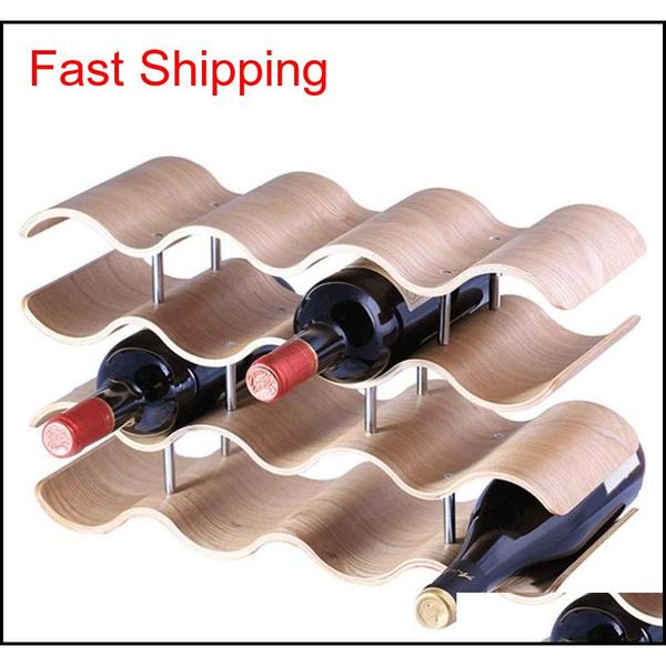 

wooden wave wine rack/creative home grape wine shelf cabinet/solid wood bottle rack (4 lay qyldeo new_dhbest