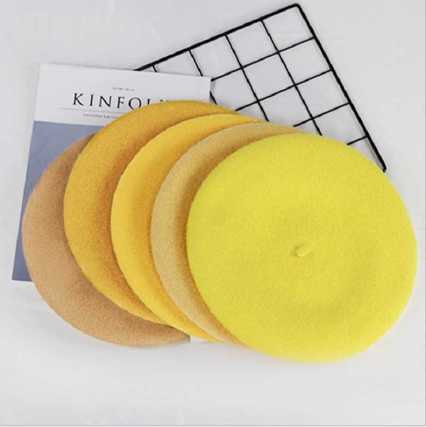 

4clours pretty fashion autumn /winter korean style woolen women brete hat,cute casual sheep fur cap,ing, Blue;gray