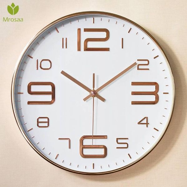 

wall clocks 2021 arrival 12inch modern round plasitc quartz horloge wathces home bedroom kitchen