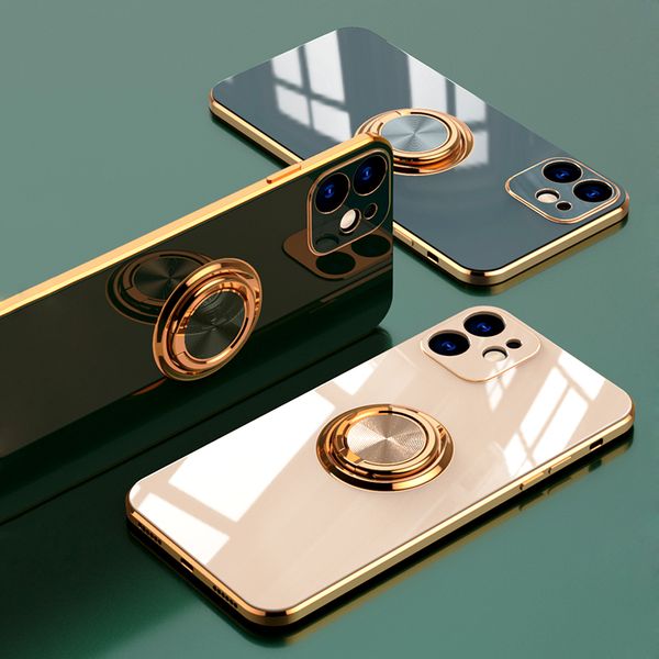 

роскошное покрытие металлическое кольцо tpu для iphone 12 fashion iphone чехол со стендом 2020 iphone11 soft phone phone funda