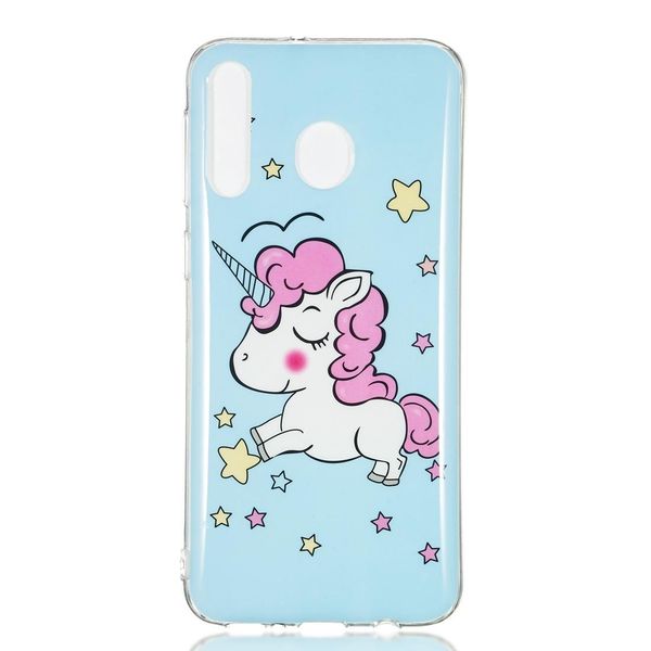 

star unicorn pattern noctilucent tpu soft case for galaxy m30