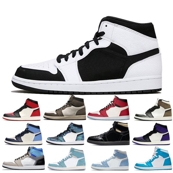 

2022 jumpman 1s basketball shoes men's turbo green unc dark mocha tie dye court purple bred cactus jack chicago obsidian shadow good co