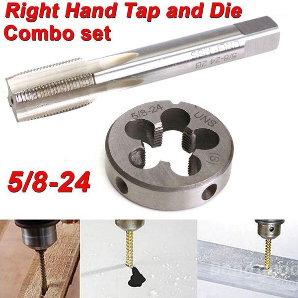 

eleg-5/8-24 unef hand tap & round die set alloy steel right hand tapping cutting tool1