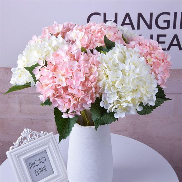 

factory priceartificial hydrangea flower simulation silk bouquet diy home wedding party decorative flowers 15 colors