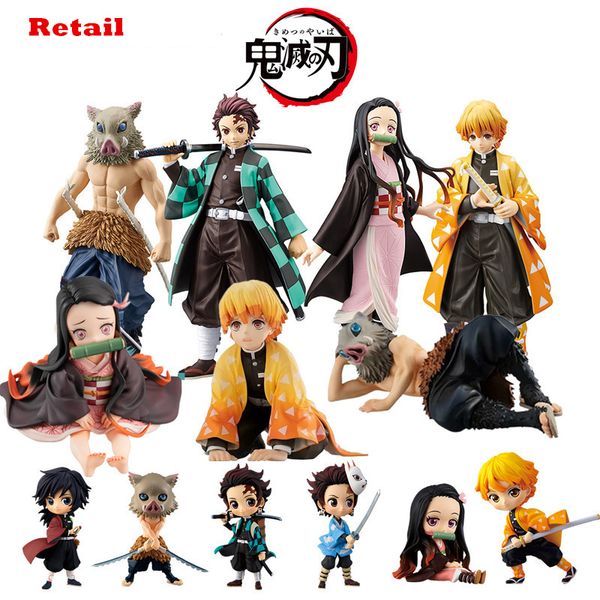 

kimetsu no yaiba figure nezuko tanjirou zenitsu anime figure demon slayer action figure pvc collection model toys gifts 6.5-18cm q1217