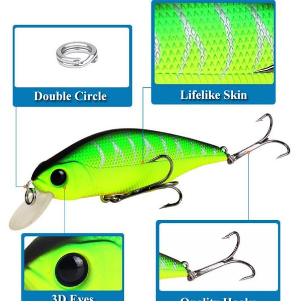 

1pcs minnow fishing lure hard artificial bait 8.5cm/13.4g pesca hooks fishing wobbler tackle japan swimbait for bass per qylkxk