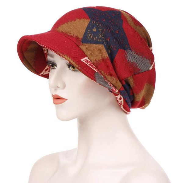 20200HENDED CAP Kadınlar Güz Şapka Garland Horsetail Çift Kapşonlu Çizgili Trendy Moda Dikiş Renk Kafa Kapaklar