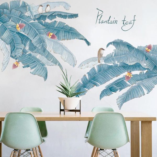 

wall stickers banana leaf wallpaper pvc diy art for living room bedroom kitchen home decor decoration poster mural