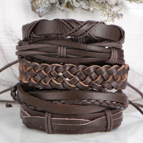 

tennis if me vintage brown color cross punk leather bracelets for men woman 2021 casual multilayer braid bracelet fashion jewelry, Golden;silver