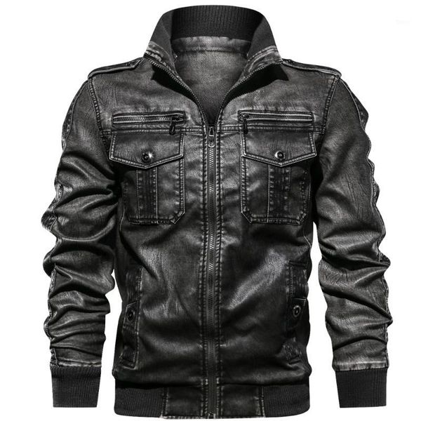 

men pu jacket fitness leather jackets european size dropshipping1, Black
