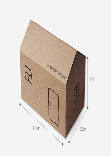 

20шт симпатичные малый дом форма baby shower коробки конфет выпечка упаковка коричневый белый свадеб благосклонности конфеты коробка подарка