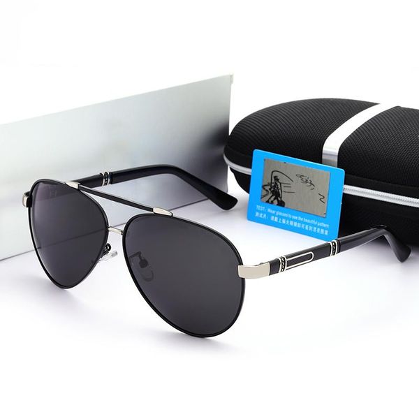 

fashion retro sunglasses men mercede metal abrasion resistance uv400 polarized glasses for driving fishing gafas de sol 8803, White;black