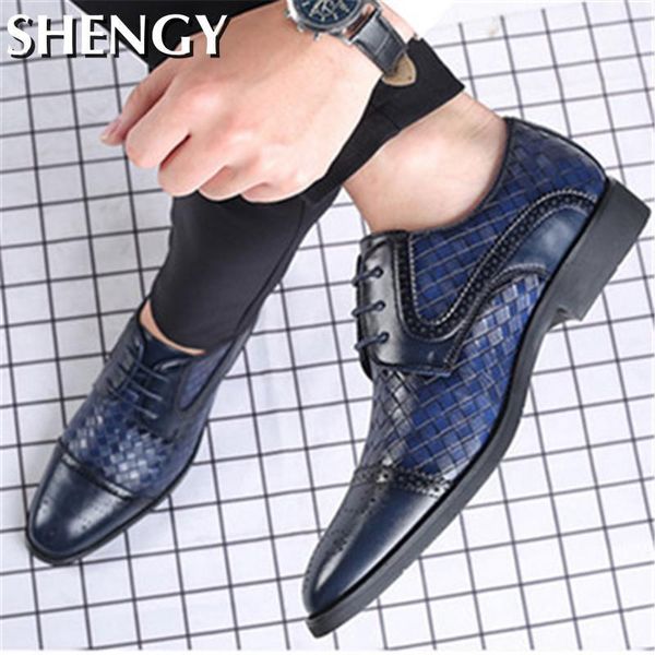 

men business shoes splicing lace up male footwear shoes men pointed toe low heel formal wedding mens dress big size 38-48, Black