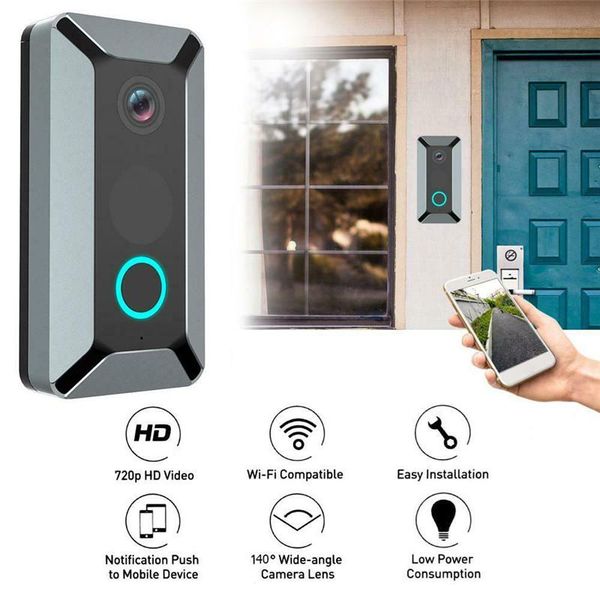 

doorbells smart wireless doorbell 140Â° wide-angle lens wifi video intercom night vision home security door bell 4d11