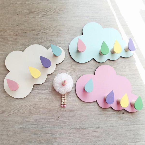 

hooks & rails ly wall mounted key clothes holder creative star moon cloud shape nail 4 moisture proof multi functional hanger