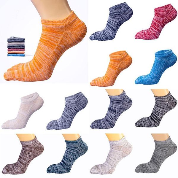 

cotton fingers sock breathable toe socks pure autumn winter retro full color cotton fashion trends joker short1, Black