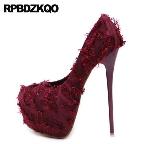 

wine red stiletto shoes women pumps thin stripper platform exotic dancer modern high heels 16cm stilettos round toe gothic sexy1, Black