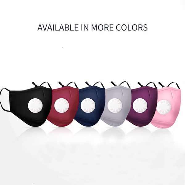 

mask 6 color men women kids washable reusable cloth cotton face masks replaceable filter valve respirator with