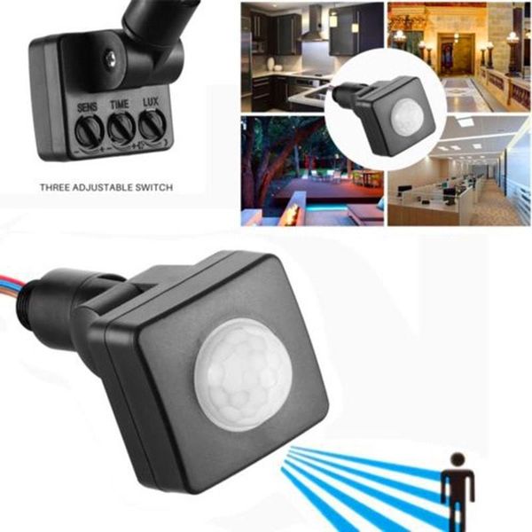 

1pc 10/12mm ultrathin led flood light pir motion sensor detector waterproof outdoor 85-265v ip65 motion sensor adjustable switch