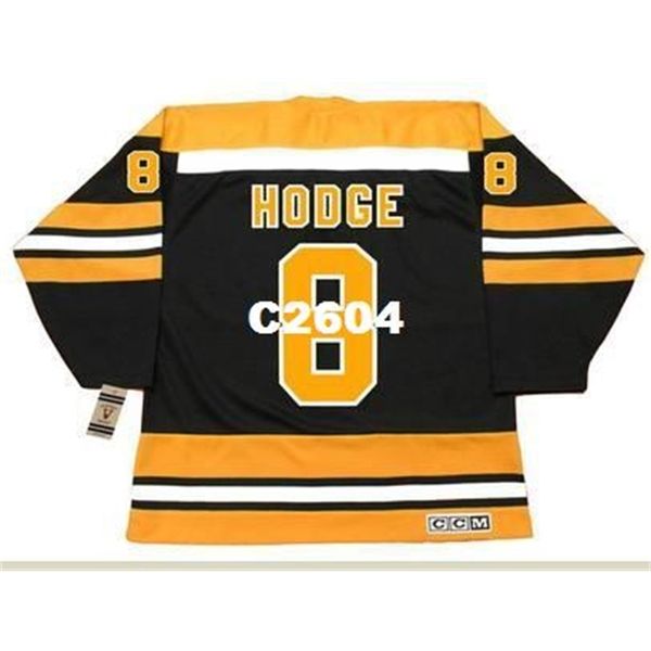 

mens #8 ken hodge boston bruins 1974 ccm vintage retro hockey jersey or custom any name or number retro jersey, Black