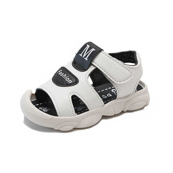 

elling designer summer new toddler children's sandals fashion boys and girls mixed color hollow net shoes soft breathable leather casua, Black