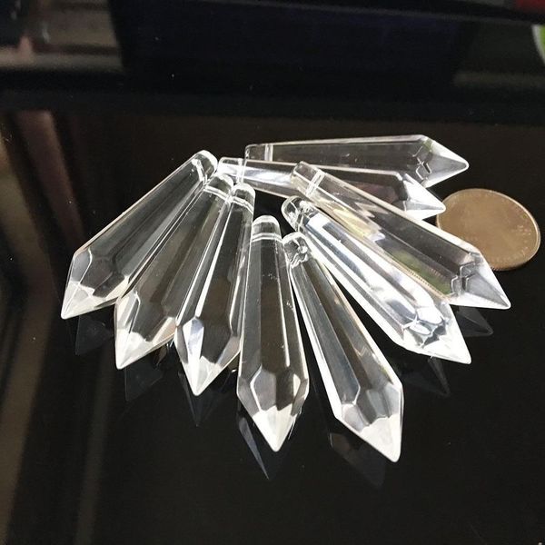 

5pcs clear glass crystal chandelier lamp prisms point pendant 55mm diy bead hanging suncatcher icicle tine h wmtdfk