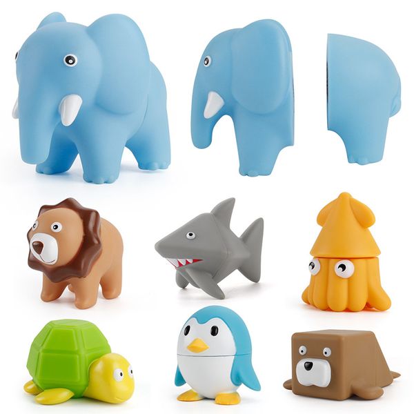 

animal models magic magnetic patchwork animal toy enameled animal dolls toys shark lion 2021 sell gift of the child