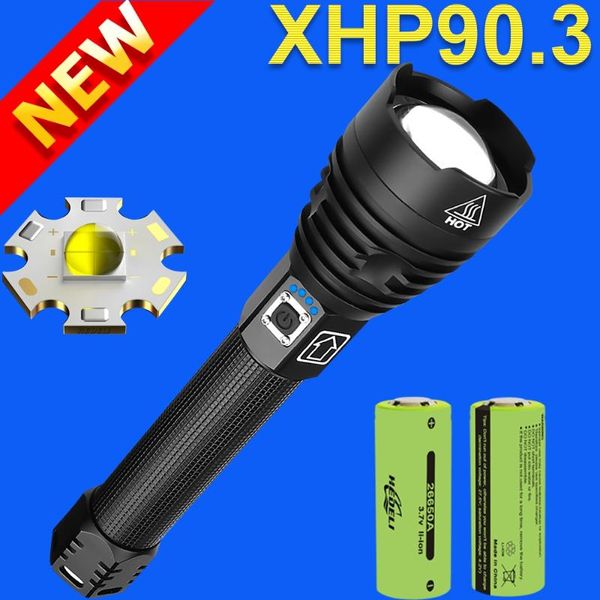 

xhp90.3 most powerful tactical led usb chargeable high power 18650 xhp50.2 three modes hunting flash light