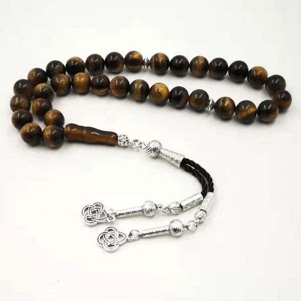 

natural tiger eyes tasbih muslim man misbaha prayer beads 33 66 99beads arabic fashion rosary y200730, Black