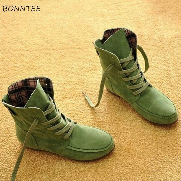 

boots women flock simple leisure plus size shoes fashion height increasing womens lace-up boot female non-slip warm chic, Black