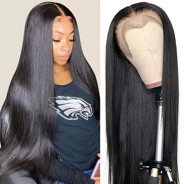 

lx brand straight wigs for women heat resistant fiber hair synthetic lace front wigs for women glueless cosplayfactory direct, Black