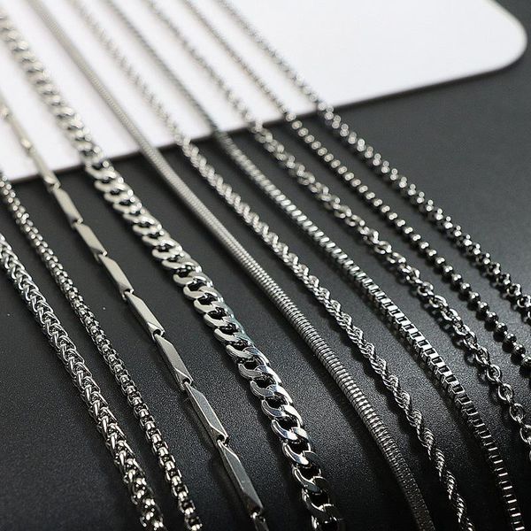 

chains hip-hop necklace 2021 women and men titanium steel non-fading exaggerated sweater chain accessories, Silver