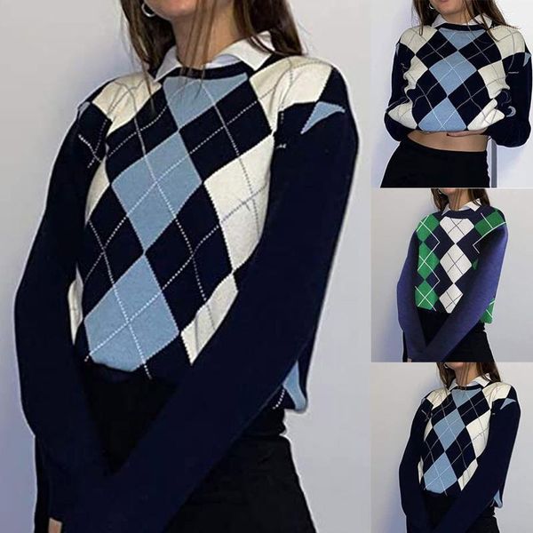 

women cardigan knit sweater vintage stylish geometric pattern slim crop fashion v-neck england style long sleeve outerwear1, White;black