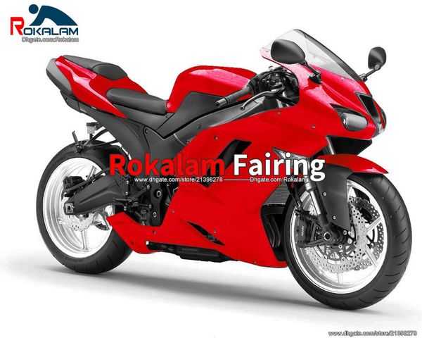 

motorcycle fairings part for kawasaki ninja zx6r zx 6r 2007 2008 zx-6r 07 08 red road bike fairing (injection molding)