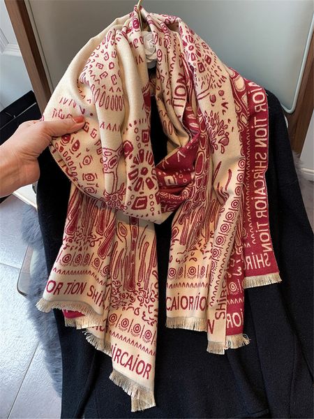 Neuer Pashmina-Schal mit doppeltem Verwendungszweck, feiner Jacquard, superschöner Damenschal mit Druckmuster, cooler, süßer Match-Schal, 180 x 65 cm