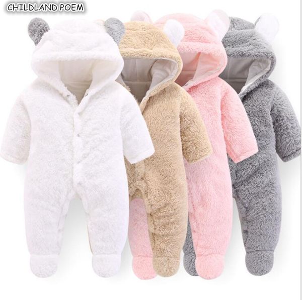 

new born clothes winter newborn for animal fleece soft thicken girl romper hooded baby jumpsuit boys 201029, Blue