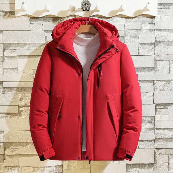 

men's casual coat winter new hooded loose thickened cotton padded jacket, Black