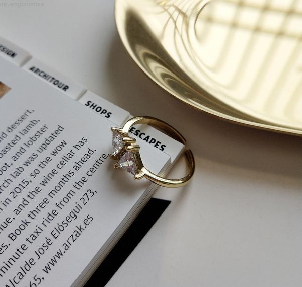

triangular ring the zircon korean adjustable002 women, Silver